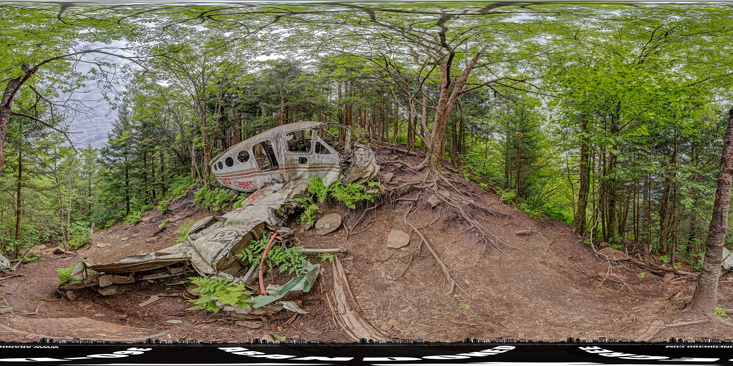 Browning Knob Plane Wreck Abandoned in 360
