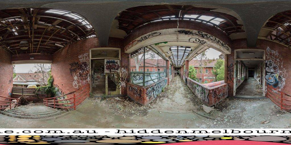 A 360-degree panoramic image inside the Larundel Mental Asylum captured by our friend Barney Meyer of Hidden Melbourne. 