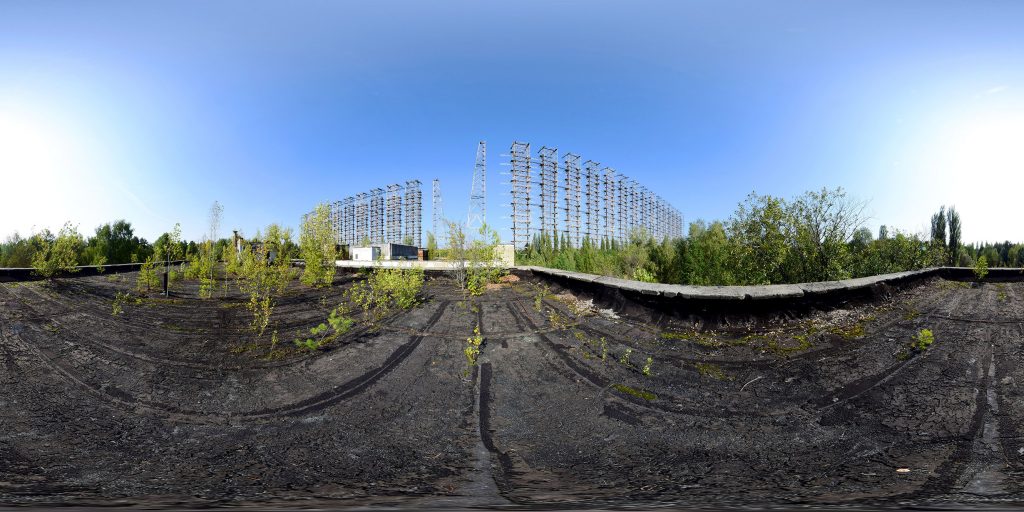 A 360-degree panoramic image captured at the abandoned Duga Radar System in Ukraine. Photo credit: Bartosz Bryniarski