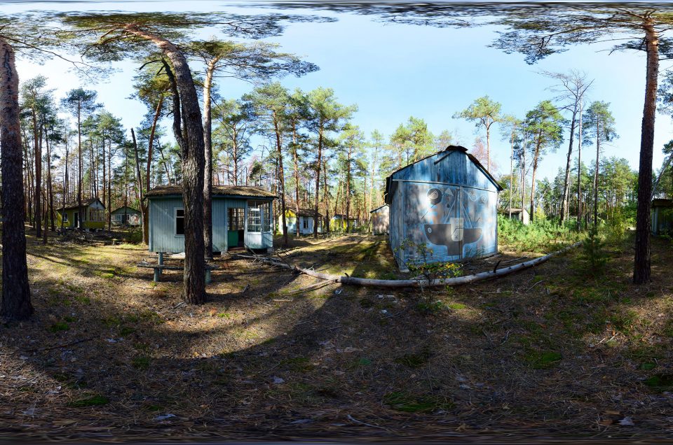 Abandoned children's camp emerald near the Chernobyl exclusion zone.