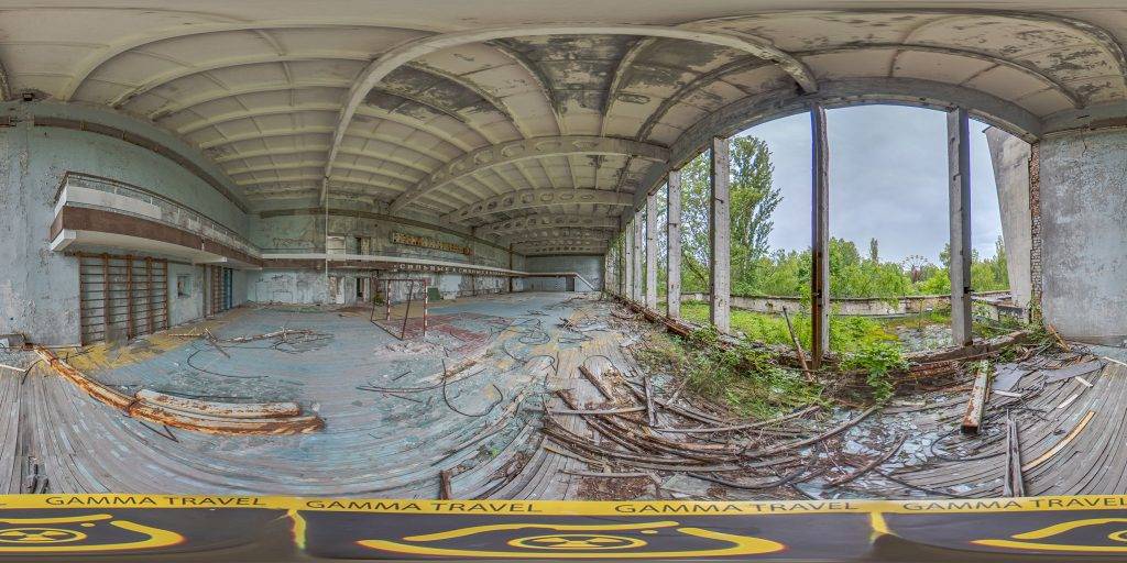 A 360-degree inside the abandoned Palace of Culture Energetik in Pripyat, Ukraine. Image by Gamma Travel. 