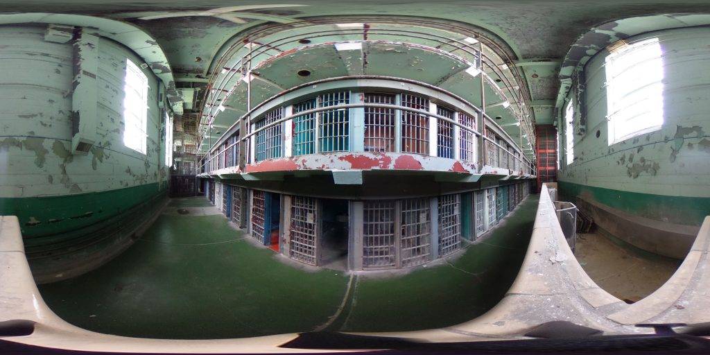 A 360-degree panoramic image inside the West Virginia Penitentiary. Photo by: Moundsville CVB