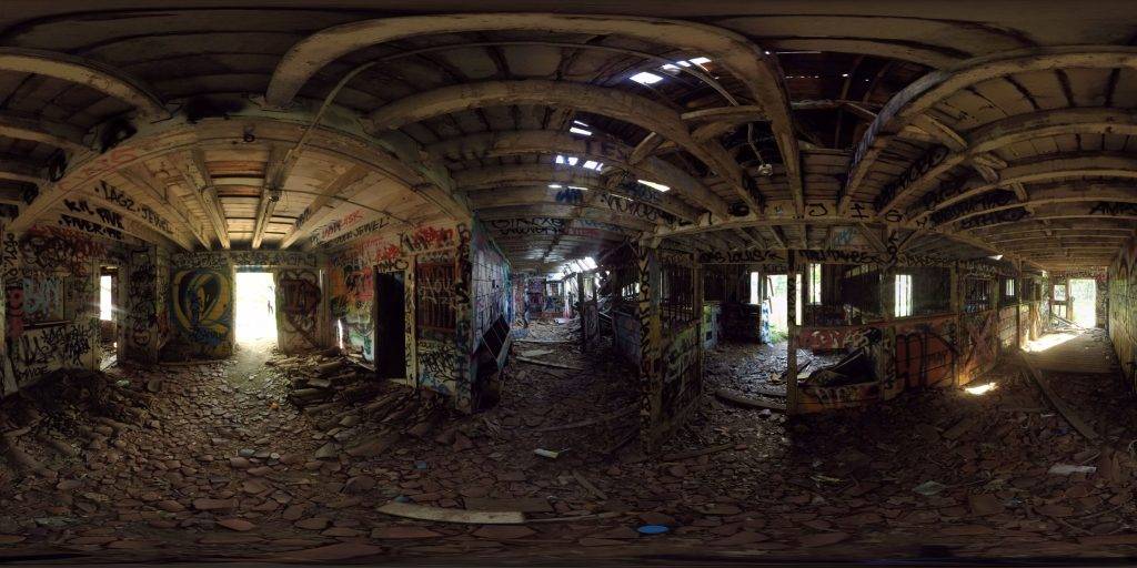 A 360-degree panoramic image captured at the abandoned Murphy Ranch in Los Angeles, California. Image by: CAM AGENCY