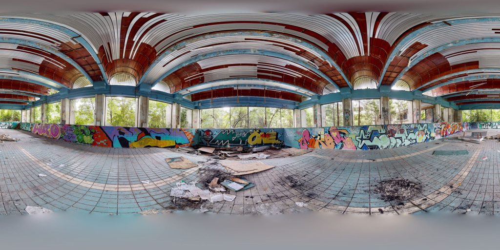A 360-degree panoramic image captured inside the pool of the Bankya Residence in Bankya, Bulgaria. Image by: Elements of Media