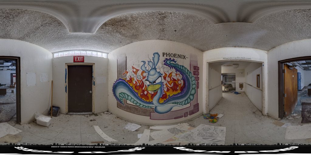 A 360-degree panoramic look inside the Phoenix Cottage at an abandoned Detention Center in Florida.