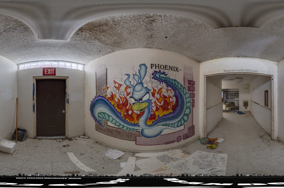 A 360-degree panoramic look inside the Phoenix Cottage at an abandoned Detention Center in Florida.