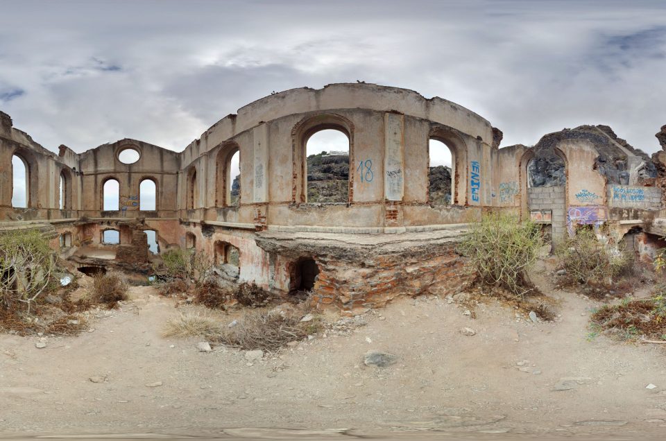 A 360-degree panoramic image inside the abandoned Casa Hamilton in Tenerife, Spain. Image by: marcel riedel