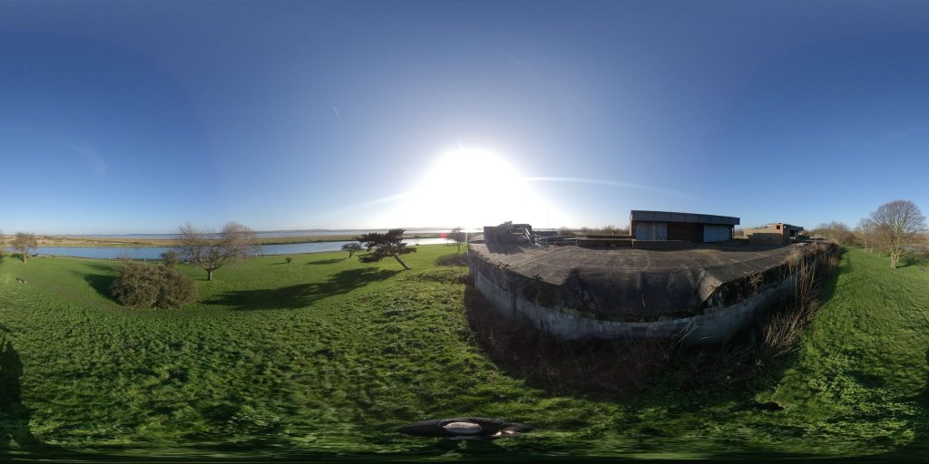 A 360-degree panoramic image captured outside the walls of the abandoned Coalhouse Fort in Tilbury, United Kingdom. Image by: Graham Lavender