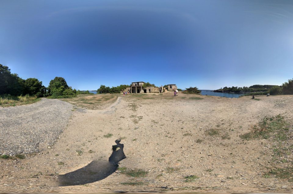 A 360-degree panoramic image captured at the abandoned Fort Williams in Cape Elizabeth, Maine. Image by: Patrick O'Leary