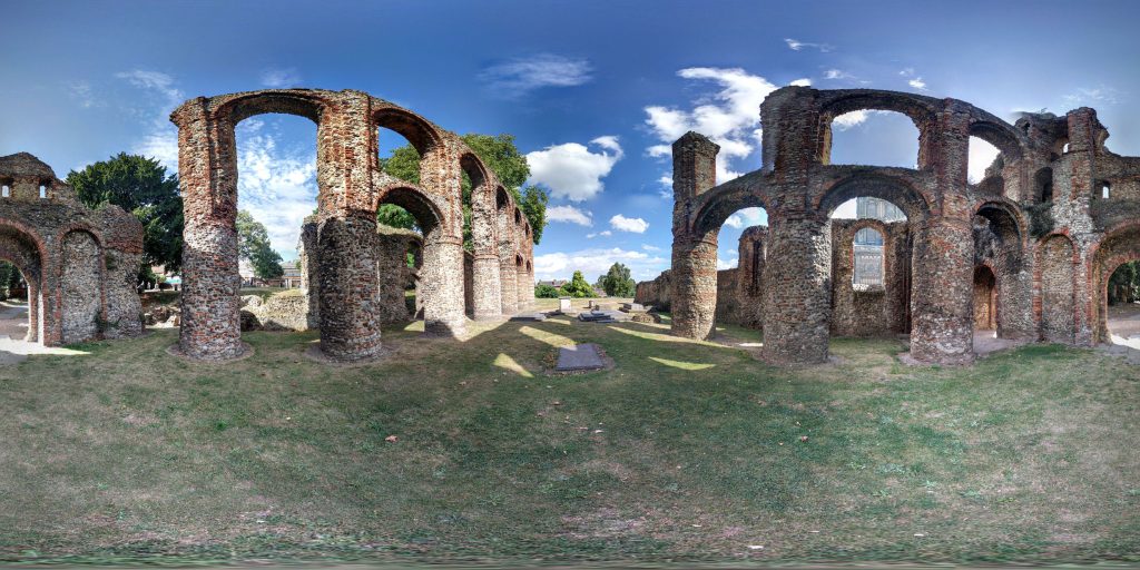 A 360-degree panoramic image at the St. Botolph’s Priory in Colchester, United Kingdom. Image by: Sasch Mayer