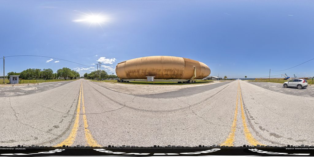 A 360-degree panoramic image showing the Space Shuttle External Tank in Green Cove Springs, Florida. Image by: Abandonedin360 Team