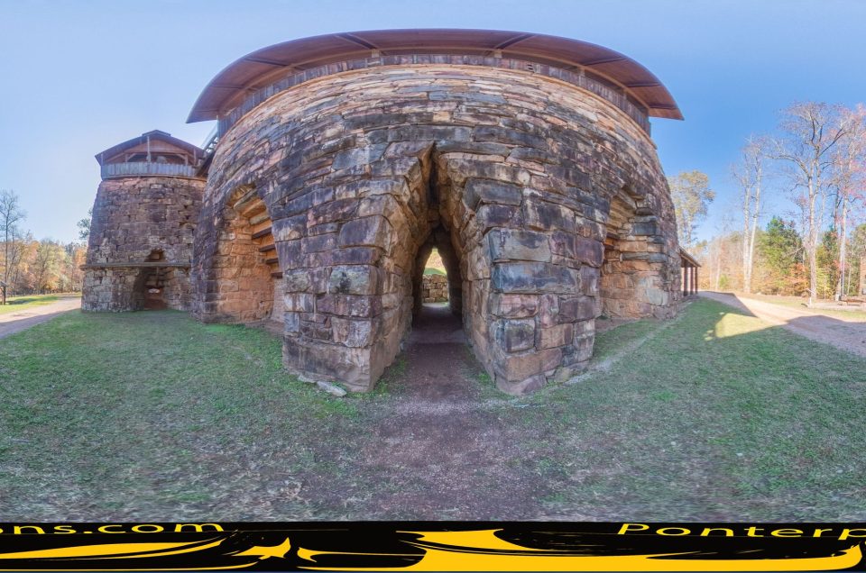 A 360-degree panoramic image of the Tannehill Ironworks in Alabama. Image by: Ponter Productions