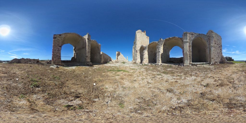 A 360-degree panoramic image captured at the abandoned Doria Castle in Sardinia, Italy. Image by: Paolo Codini