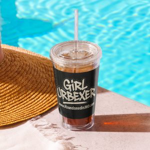 Girl Urbexer 1 (Clear plastic tumbler)