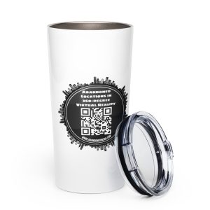 Abandoned in 360 QR Logo (Tapered stainless steel tumbler)