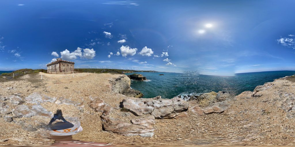 A 360-degree panoramic image at the abandoned Puerto Ferro Lighthouse in Puerto Ferro, Puerto Rico. Photo by Zahra Mohammadi