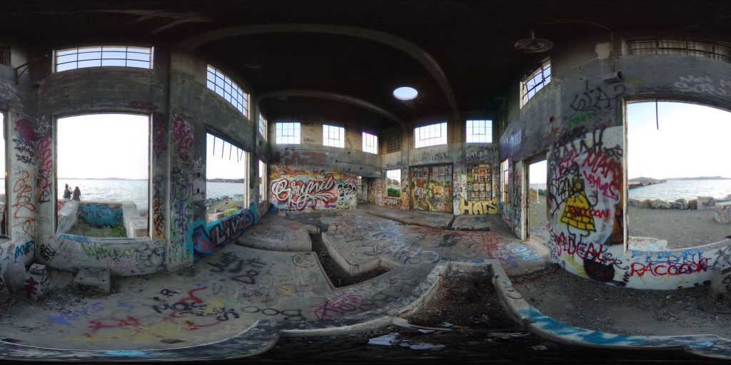A 36-degree panoramic image captured at the abandoned Santa Fe Railroad Terminus at Point Richmond, California. Photo by: Darren Kitchen