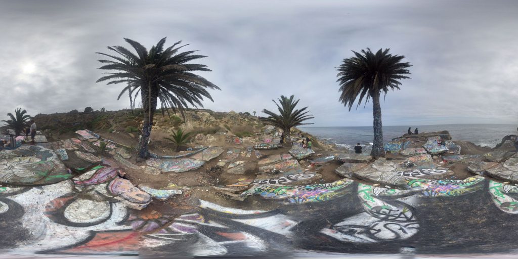 A 360-degree photosphere captured at the Sunken City in Los Angeles, California. Photo by: 29 KINGS
