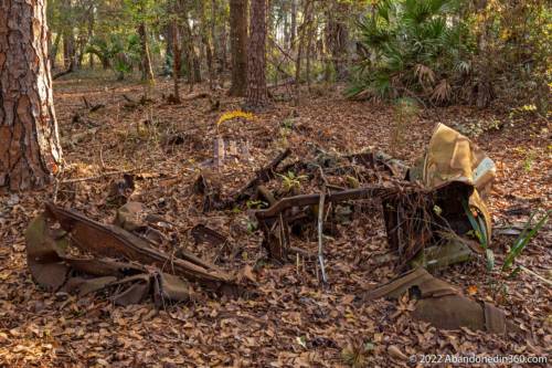 Abandoned vehicle along the Herky Huffman / Bull Creek Trail in St. Cloud, Florida.