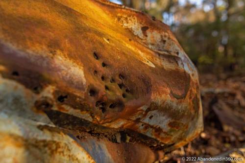 Abandoned vehicle along the Herky Huffman / Bull Creek Trail in St. Cloud, Florida.