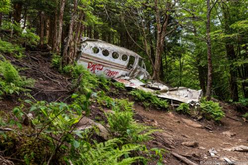 Browning Knob Plane Wreck at Waterrock Knob Trail.