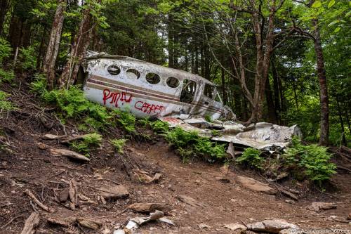 Browning Knob Plane Wreck at Waterrock Knob Trail.